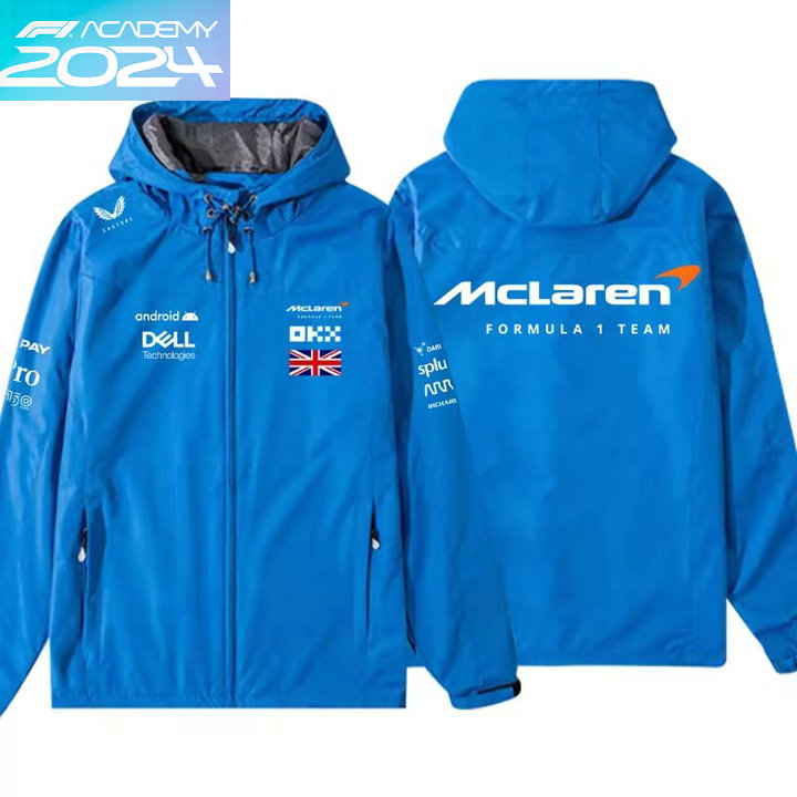 2024 Veste McLaren F1 Coupe-vent Imperméable Capuche Homme